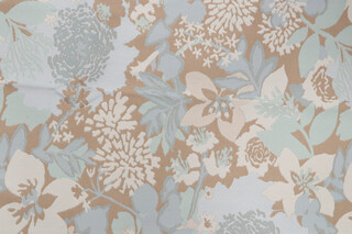 Claude Polyolefin Tapestry Outdoor Fabric in Aqua