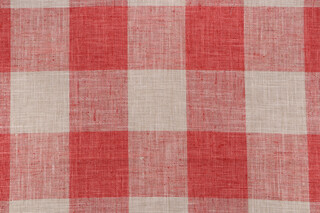 1 Yard P Kaufmann Check Please Woven Upholstery Fabric in Coral