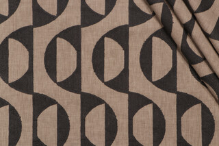 PK Lifestyles Calder Embroidered Decorator Fabric in Teak 