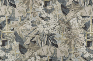 PK Lifestyles Tropicalist Printed Cotton Drapery Fabric in Seamist 