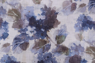 PK Lifestyles Still Waters Printed Cotton Drapery Fabric in Prussian 