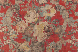 PK Lifestyles Roma Printed Cotton Blend Drapery Fabric in Cerise 
