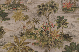PK Lifestyles Belle Isle Printed Linen Blend Drapery Fabric in Moonstone 
