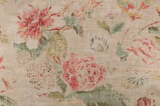 PK Lifestyles Floral Offerings Printed Cotton Blend Drapery Fabric in Biscuit 