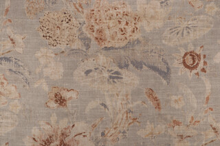 PK Lifestyles Floral Offerings Printed Cotton Blend Drapery Fabric in Pewter 