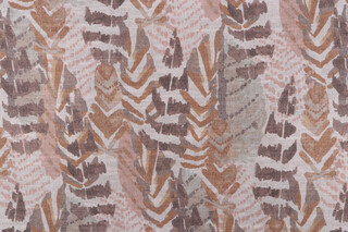 PK Lifestyles Leaf Plumes Printed Cotton Blend Drapery Fabric in Mocha 