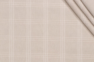 PK Lifestyles Catalina Check Woven Chenille Upholstery Fabric in Oat 