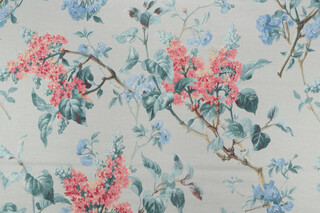 P Kaufmann Noelle Printed Cotton Twill Drapery Fabric in Celadon 