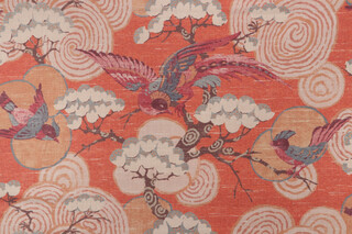 P Kaufmann Kyomi Printed Cotton Drapery Fabric in Spice 