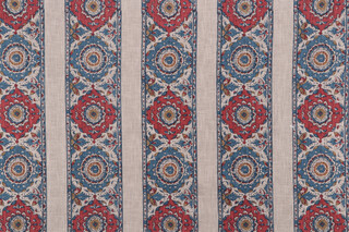 P Kaufmann Nisha Printed Cotton Blend Drapery Fabric in Americana 