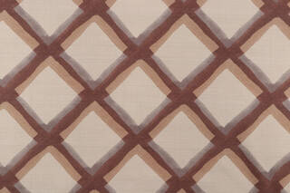 P Kaufmann Diamond Row Printed Cotton Drapery Fabric in Mocha 