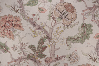 P Kaufmann Seraphina Printed Linen Blend Drapery Fabric in Dusty Rose 