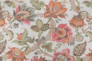 P Kaufmann Montgomery Printed Linen Blend Drapery Fabric in Fruit Punch 