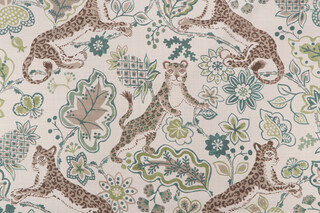 P Kaufmann Panthera Printed Cotton Decorator Fabric in Jade 
