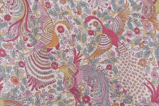 P Kaufmann Feather Trail Printed Linen Blend Drapery Fabric in Confetti 