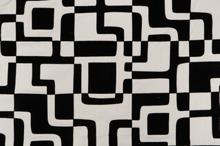 PK Lifestyles Positive Negative Flocked Cotton Drapery Fabric in Domino 