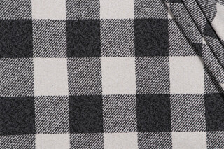 PK Lifestyles Check Box Woven Upholstery Fabric in Domino 