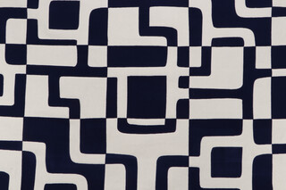 PK Lifestyles Positive Negative Flocked Cotton Drapery Fabric in Sail 