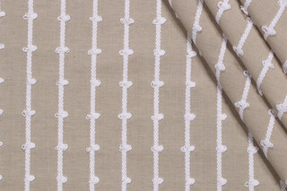 PK Lifestyles Loops Embroidered Cotton Decorator Fabric in Twine 