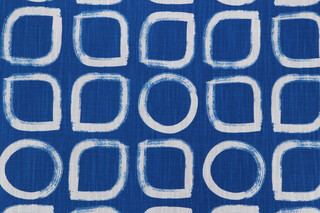 Domino Asawa Block Printed Cotton Drapery Fabric in High Noon for Robert Allen 