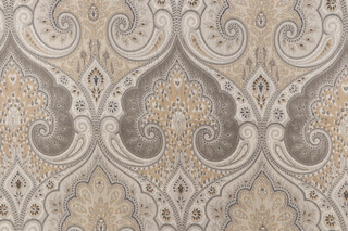 Echo Latika Printed Linen Drapery Fabric in Limestone for Kravet CLOSEOUT