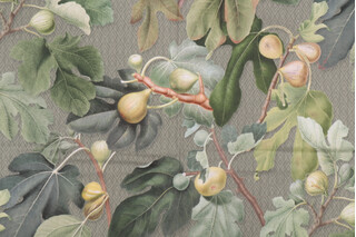 Stof France Figue Printed Cotton Twill Drapery Fabric in Vert