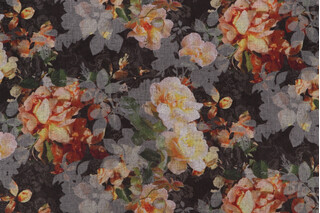 Brentwood Garden Printed Drapery Fabric in Onyx