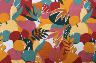Stof France Portorico Printed Cotton Drapery Fabric in Terracotta