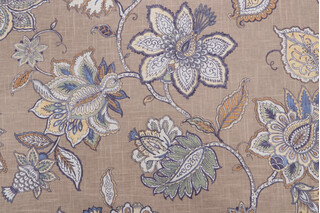 Belle Maison Celine Printed Linen Blend Drapery Fabric in Stone