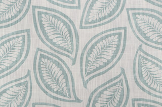 P Kaufmann Leaf Forever Printed Cotton Drapery Fabric in Seafoam