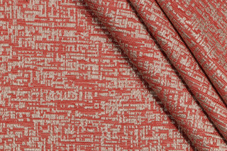Bamboo Woven Upholstery Fabric in Coral