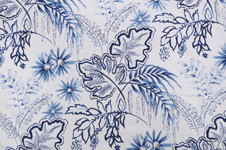 Terrasol-Amazon Printed Outdoor Fabric in Indigo