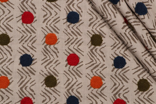 PK Lifestyles Moon Beat Printed & Embroidered Drapery Fabric in Teaberry