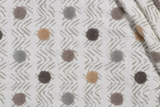 PK Lifestyles Moon Beat Printed & Embroidered Drapery Fabric in Pewter