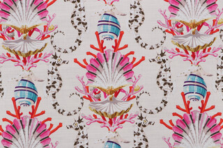 Harrison Howard Mariner&#39;s Song Printed Cotton Drapery Fabric in Aquarium