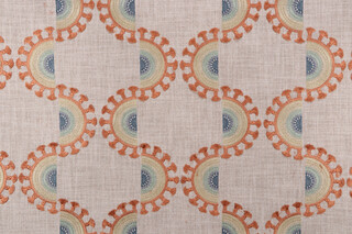 PK Lifestyles Solara Embroidered Drapery Fabric in Sunset