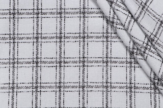 PK Lifestyles Glendale Plaid Woven Chenille Upholstery Fabric in Domino