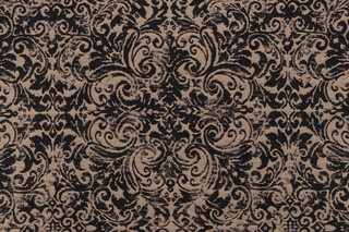 Covington Pricilla Damask Upholstery Fabric in 936-Black Tan 