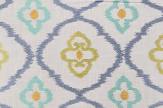 Covington Sumatra Embroidered Drapery Fabric in 52-Cabana Blue 