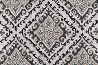 Covington Feabhra Printed Cotton Drapery Fabric in 999-Slate 
