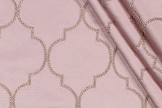 Covington Kismet Sequin Embroidered Drapery Fabric in 7-Blush 