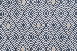 Hilary Farr Sew Fab Printed & Embroidered Drapery Fabric in 526-Batik Blue for Covington 