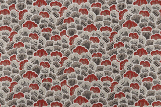 Covington Toki Printed Cotton Drapery Fabric in 349-Vintage Red 