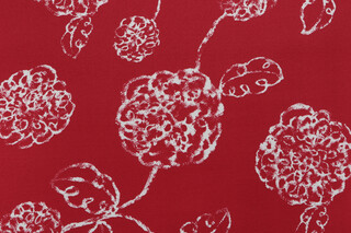 Magnolia Home Melbourne Printed Polyester Outdoor Fabric in Red 