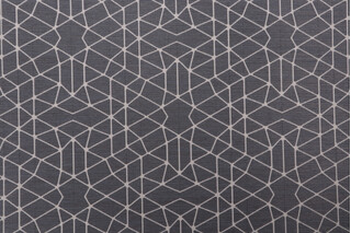 Fretwork Woven Solution Dyed Acrylic Outdoor Fabric in Smoke