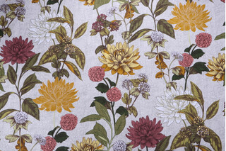 Stof France Clothilde Printed Cotton Drapery Fabric in Jaune