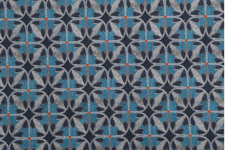 Asilah Printed Drapery Fabric in Neptune