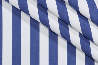 SunReal Patio Stripe Woven Solution Dyed Acrylic Outdoor Fabric in Mediterranean Blue