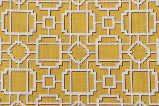 Covington Makura Printed Cotton Drapery Fabric in 805-Curry 