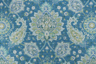 Richloom Codagan Printed Linen Blend Drapery Fabric in Oasis 